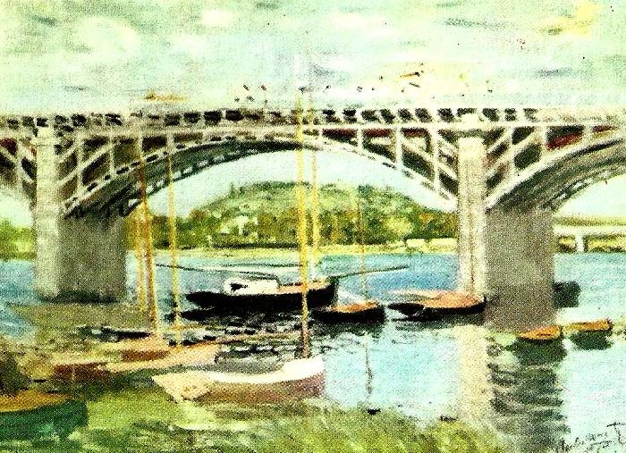 Claude Monet bron vid argenteuil Spain oil painting art